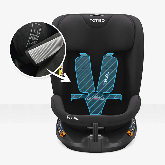 Grafika TOTICO TT-TV-01-01 przedstawiająca cechę: Pięciopunktowe pasy bezpieczeństwa