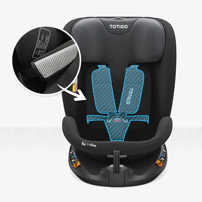 Grafika TOTICO TT-TV-01-02 przedstawiająca cechę: Pięciopunktowe pasy bezpieczeństwa